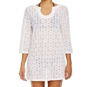 NWT Laundry by Shelli Segal Spellbound Cover-Up white tunic